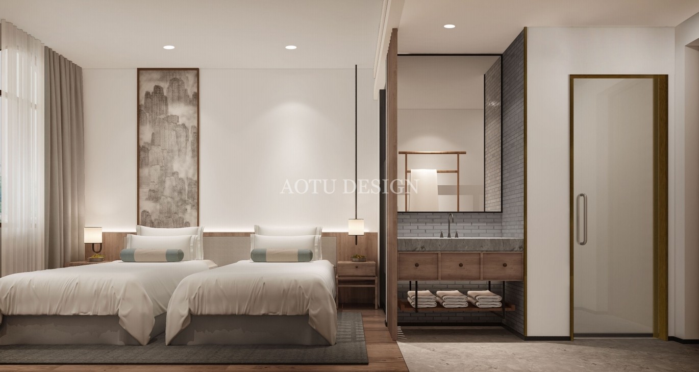 登封酒店雙床房設(shè)計效果圖 登封酒店雙床房設(shè)計效果圖