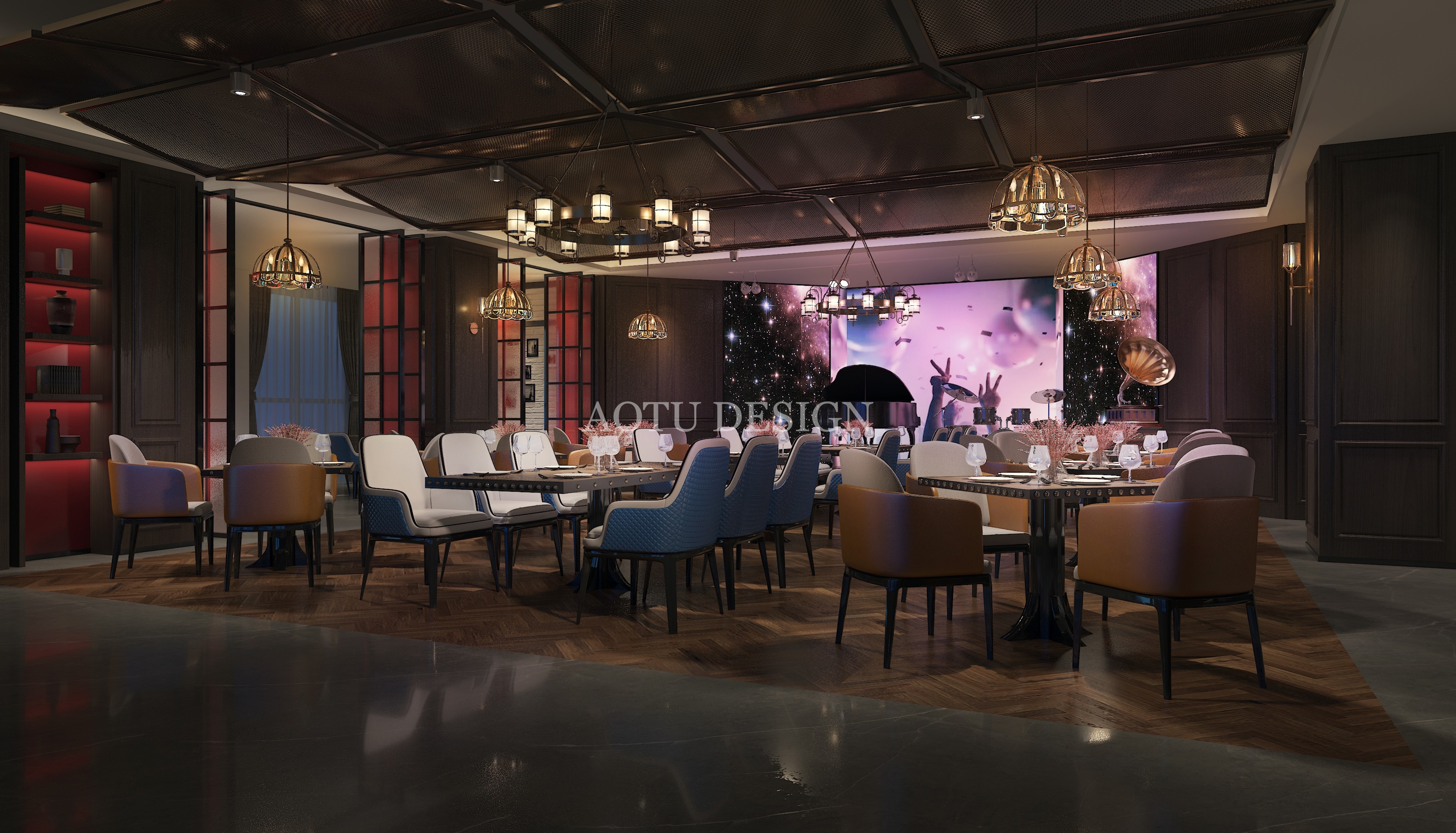 鄭州二七溪云酒店餐廳設(shè)計效果圖 鄭州二七溪云酒店餐廳設(shè)計效果圖