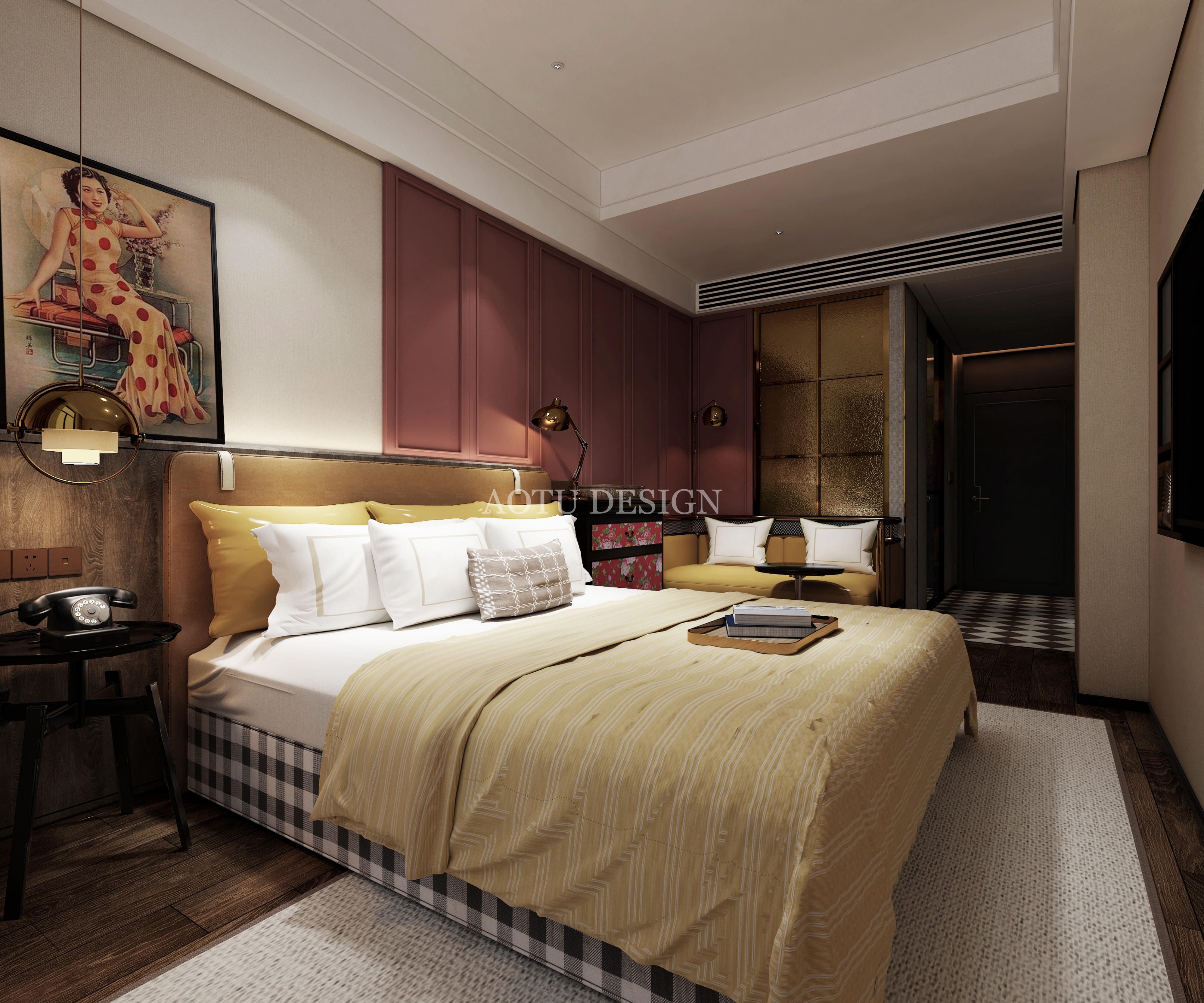 鄭州二七溪云酒店大床房設(shè)計效果圖 鄭州二七溪云酒店大床房設(shè)計效果圖