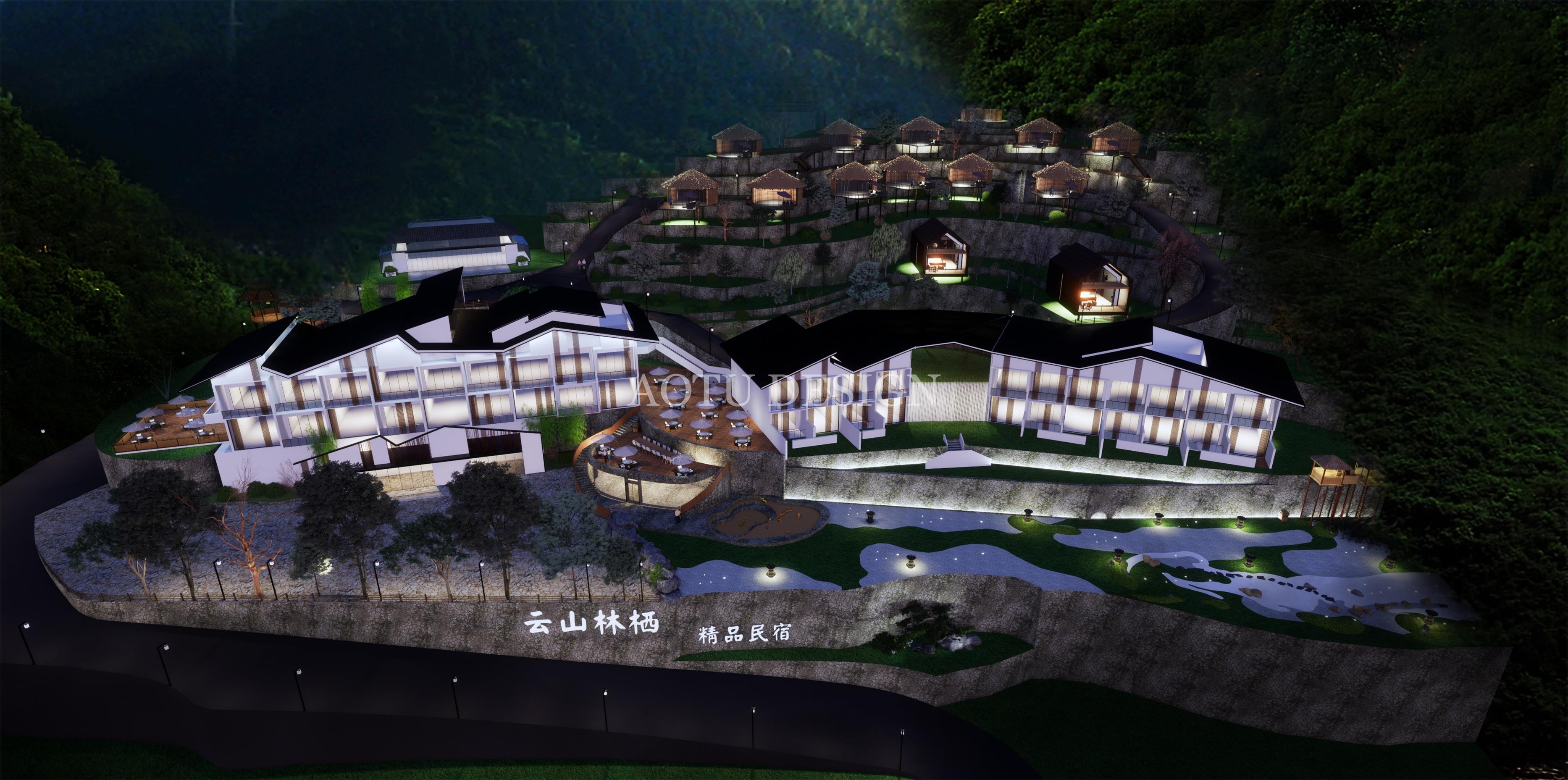 云山林棲精品民宿鳥瞰效果圖 云山林棲精品民宿鳥瞰效果圖