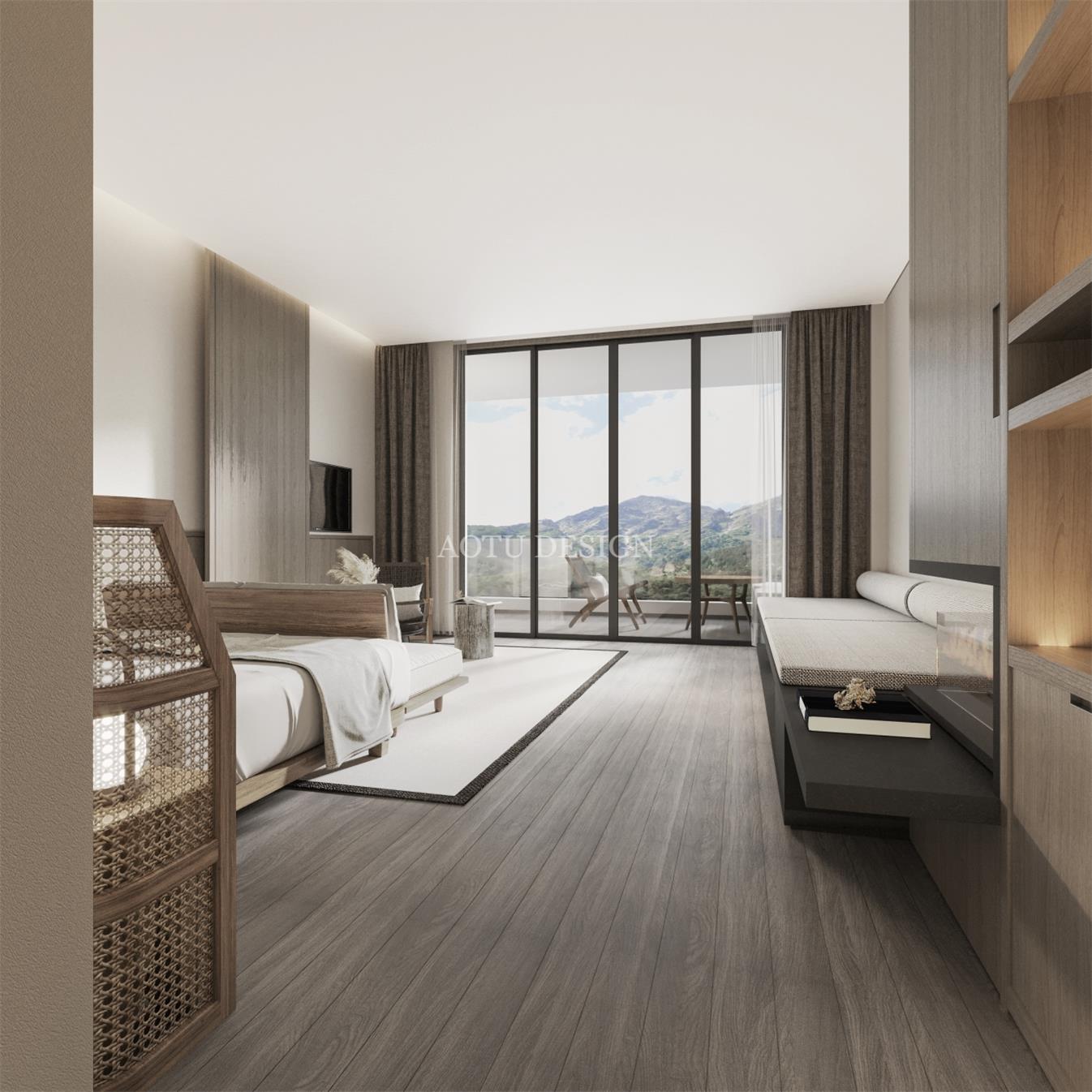 云山林棲精品民宿大床房設(shè)計(jì)效果圖 云山林棲精品民宿大床房設(shè)計(jì)效果圖