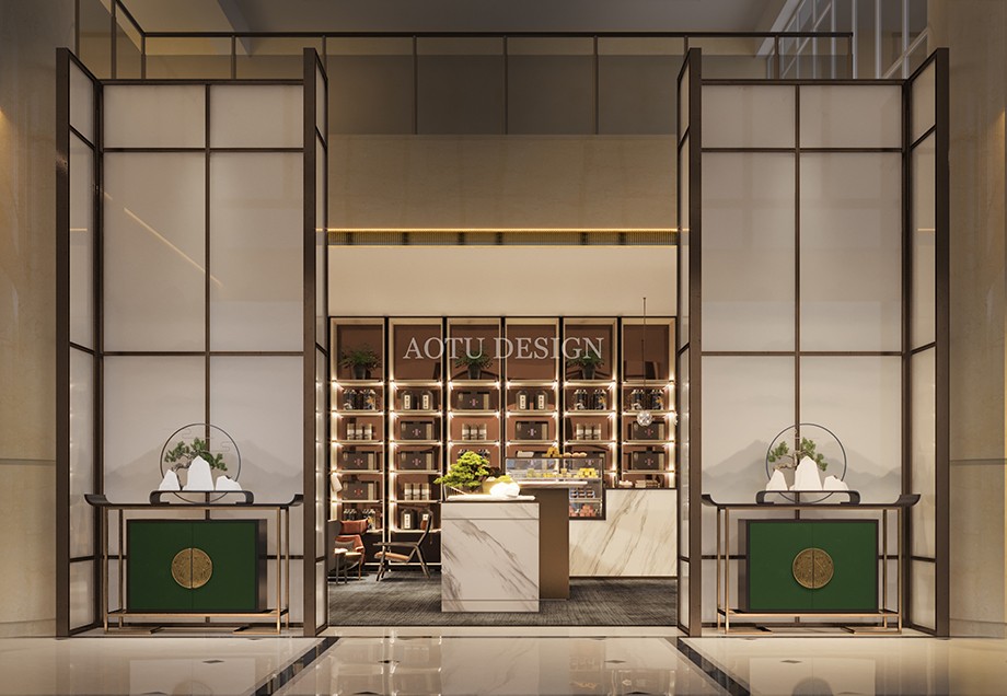 中州國際酒店大廳茶吧設(shè)計效果圖 中州國際酒店大廳茶吧設(shè)計效果圖