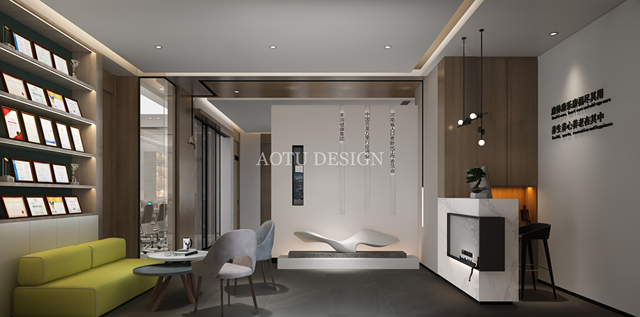 前臺(tái)設(shè)計(jì)-和潤健康集團(tuán)辦公設(shè)計(jì)案例 前臺(tái)設(shè)計(jì)-和潤健康集團(tuán)辦公設(shè)計(jì)案例