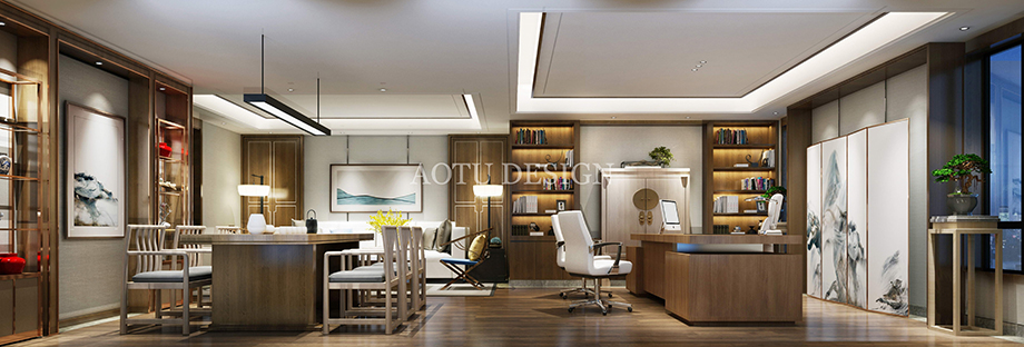 董事長(zhǎng)辦公室設(shè)計(jì)-普樂生科技公司辦公樓設(shè)計(jì)效果圖
