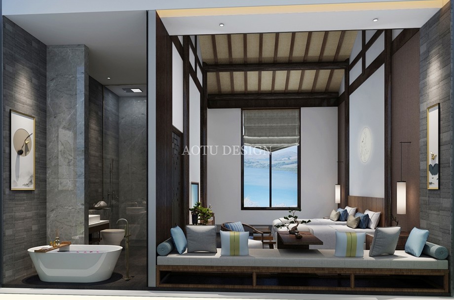 云南民宿雙床房設(shè)計效果圖 云南民宿雙床房設(shè)計效果圖