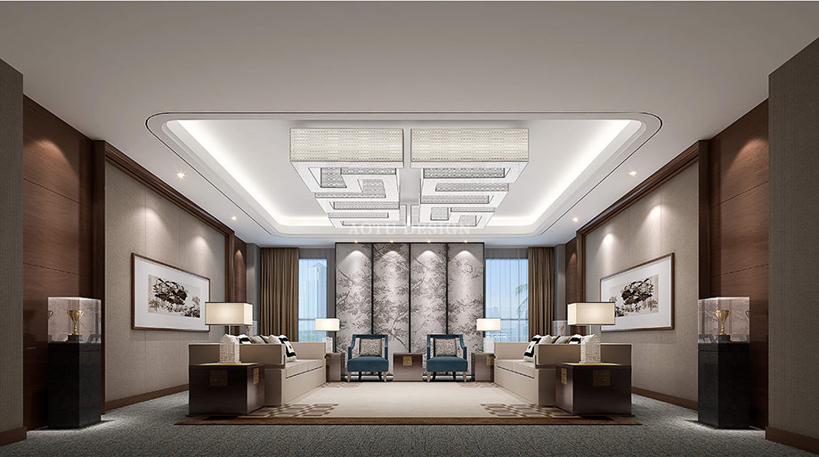 VIP接待室設(shè)計(jì)-汝州集團(tuán)辦公樓設(shè)計(jì)方案效果圖 VIP接待室設(shè)計(jì)-汝州集團(tuán)辦公樓設(shè)計(jì)方案效果圖