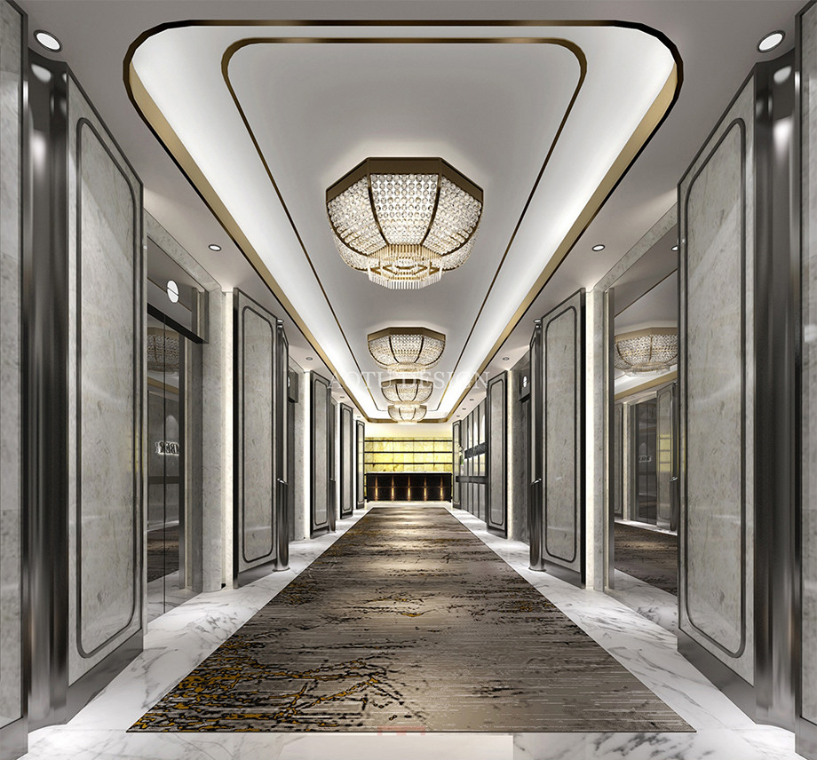 簡歐式企業(yè)會(huì)所走廊設(shè)計(jì)圖-凹凸辦公設(shè)計(jì)公司