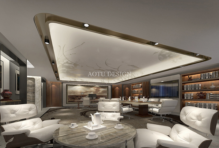 簡歐式董事長辦公室設(shè)計(jì)方案-凹凸辦公設(shè)計(jì)公司