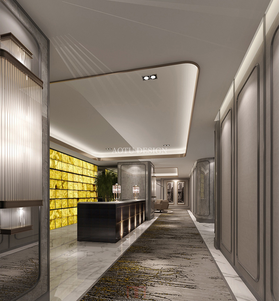 簡歐式企業(yè)會(huì)所接待臺(tái)設(shè)計(jì)圖-凹凸辦公設(shè)計(jì)公司