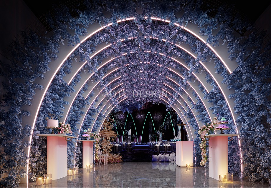 宴會(huì)廳入口設(shè)計(jì)-周口秀海婚宴酒樓設(shè)計(jì)-婚禮主題酒店設(shè)計(jì)效果圖