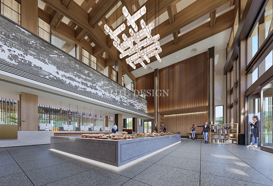 沙盤展示區(qū)設計-開封佘店旅游區(qū)接待中心設計效果圖-凹凸設計