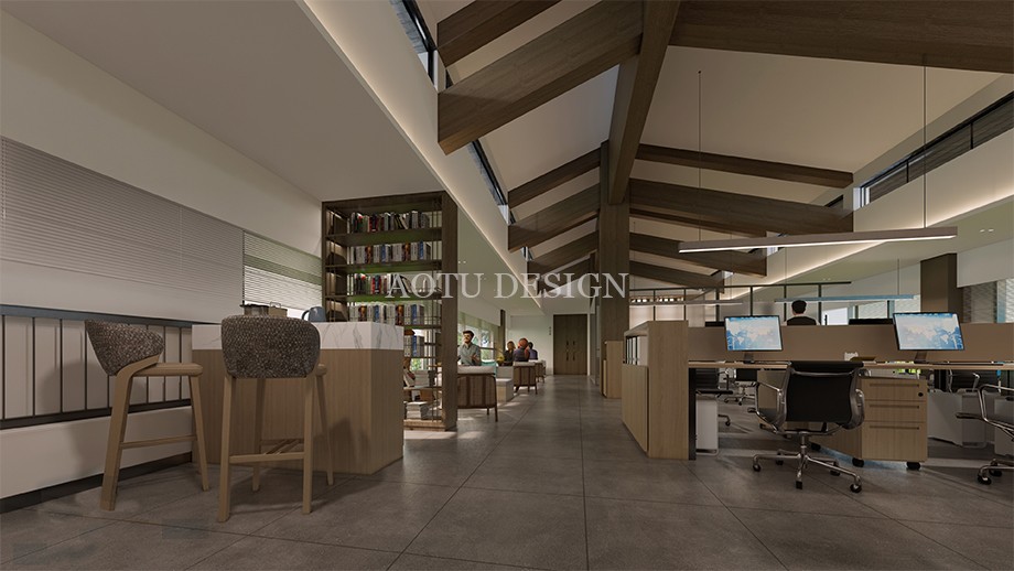 敞開辦公區(qū)設計-開封佘店旅游區(qū)接待中心設計案例-凹凸設計