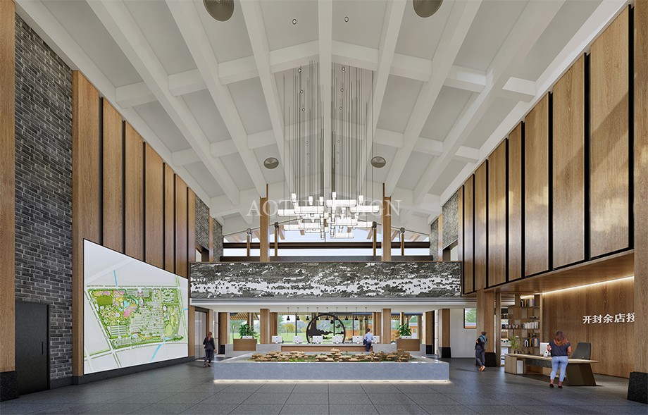 沙盤展示區(qū)設計-開封佘店旅游區(qū)接待中心設計效果圖-凹凸設計