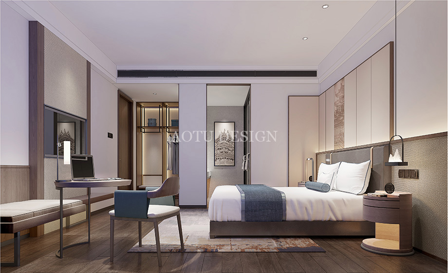 洛陽(yáng)全季酒店客房設(shè)計(jì)效果圖-凹凸設(shè)計(jì)公司