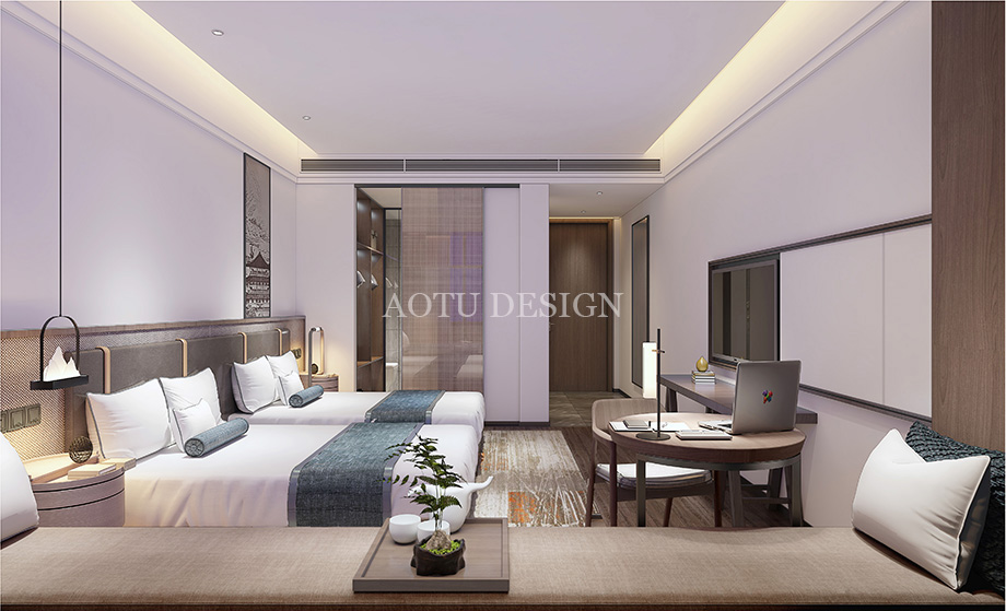 洛陽(yáng)全季酒店客房設(shè)計(jì)效果圖-凹凸設(shè)計(jì)公司