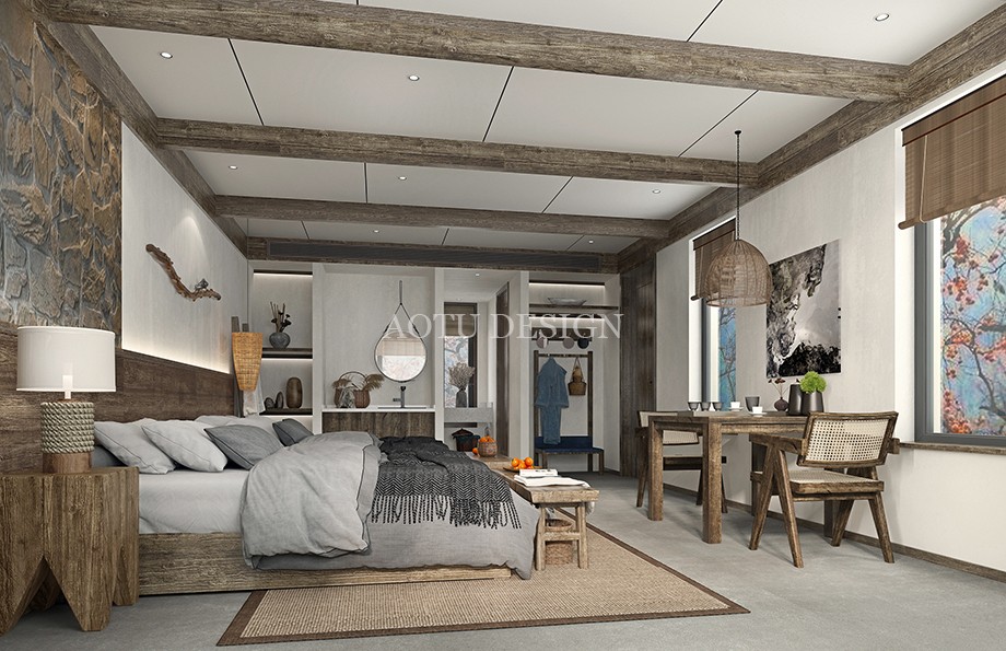 新鄉(xiāng)山的禮物民宿客房設(shè)計方案效果圖